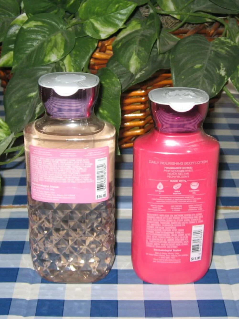 VBBW Gingham GORGEOUS Body Wash & Body Lotion Lot of 2 NEW